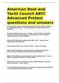 American Boat and Yacht Council ABYC Advanced Pretest questions and answers
