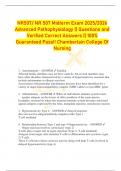 NR507&sol; NR 507 Midterm Exam 2025&sol;2026  Advanced Pathophysiology &vert;&vert; Questions and  Verified Correct Answers &vert;&vert; 100&percnt;  Guaranteed Pass&excl;&excl; Chamberlain College Of  Nursing 
