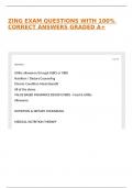 ZING EXAM QUESTIONS WITH 100&percnt; CORRECT ANSWERS GRADED A&plus;