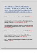 360 TRAINING FOOD PROTECTION MANAGER  CERTIFICATION EXAM LATEST 2025&sol;2026 ACTUAL  EXAM&vert; COMPLETE 100 QUESTIONS AND VERIFIED  ANSWERS &lpar;100&percnt; CORRECT ANSWERS&rpar; GRADED A&plus; 