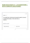 NURS 6010 EXAM &num;1 &vert; 176 QUESTIONS &vert; WITH COMPLETE SOLUTIONS&excl;&excl;