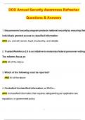 DOD Annual Security Awareness Refresher &lpar;2025 &sol; 2026 Update&rpar; Questions and Verified Answers &vert; 100&percnt; Correct &vert; Grade A&plus;