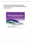 Test Bank - Essentials of Nursing Research&comma; 10th Edition &lpar;Polit&comma; 2022&rpar;&comma; Chapter 1-18 &vert; All Chapters