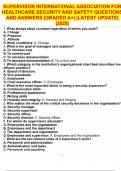 SUPERVISOR INTERNATIONAL ASSOCIATION FOR HEALTHCARE SECURITY AND SAFETY QUESTIONS AND ANSWERS &vert;GRADED A&plus;&vert; &vert;LATEST UPDATE&vert; &vert;2025&vert;