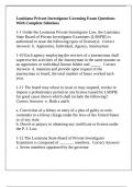 Louisiana Private Investigator Licensing Exam Questions With Complete Solutions