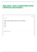 NUR 3405 - QUIZ 2 QUESTIONS WITH COMPLETE SOLUTIONS&excl;&excl;
