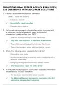 CHAMPIONS REAL ESTATE AGENCY EXAM 2025 &vert;110 QUESTIONS WITH ACCURATE SOLUTIONS