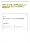 AHR-110 EXAM 3 STUDY GUIDE 102 QUESTIONS WITH ALL CORRECT ANSWERS&excl;&excl;