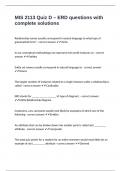 MIS 2113 Quiz D &ndash; ERD questions with complete solutions