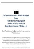Test Bank for Introduction to Maternity and Pediatric Nursing 9th Edition &vert; Gloria Leifer Chapters Included