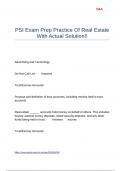 PSI Exam Prep Practice Of Real Estate With Actual Solution&excl;&excl;