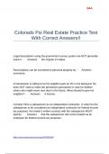 Colorado Psi Real Estate Practice Test With Correct Answers&excl;&excl;