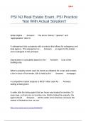 PSI NJ Real Estate Exam&comma; PSI Practice Test With Actual Solution&excl;&excl;