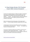 IL Real Estate Broker PSI Practice Exam With Correct Answers&excl;&excl;