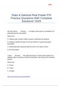 State & National Real Estate PSI Practice Questions With Complete Solutions&excl;&excl; 2025