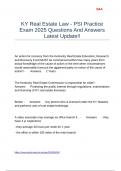 KY Real Estate Law - PSI Practice Exam 2025 Questions And Answers Latest Update&excl;&excl;