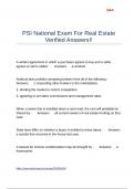 PSI National Exam For Real Estate Verified Answers&excl;&excl;