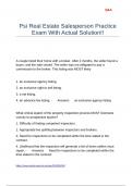 Psi Real Estate Salesperson Practice Exam With Actual Solution&excl;&excl;
