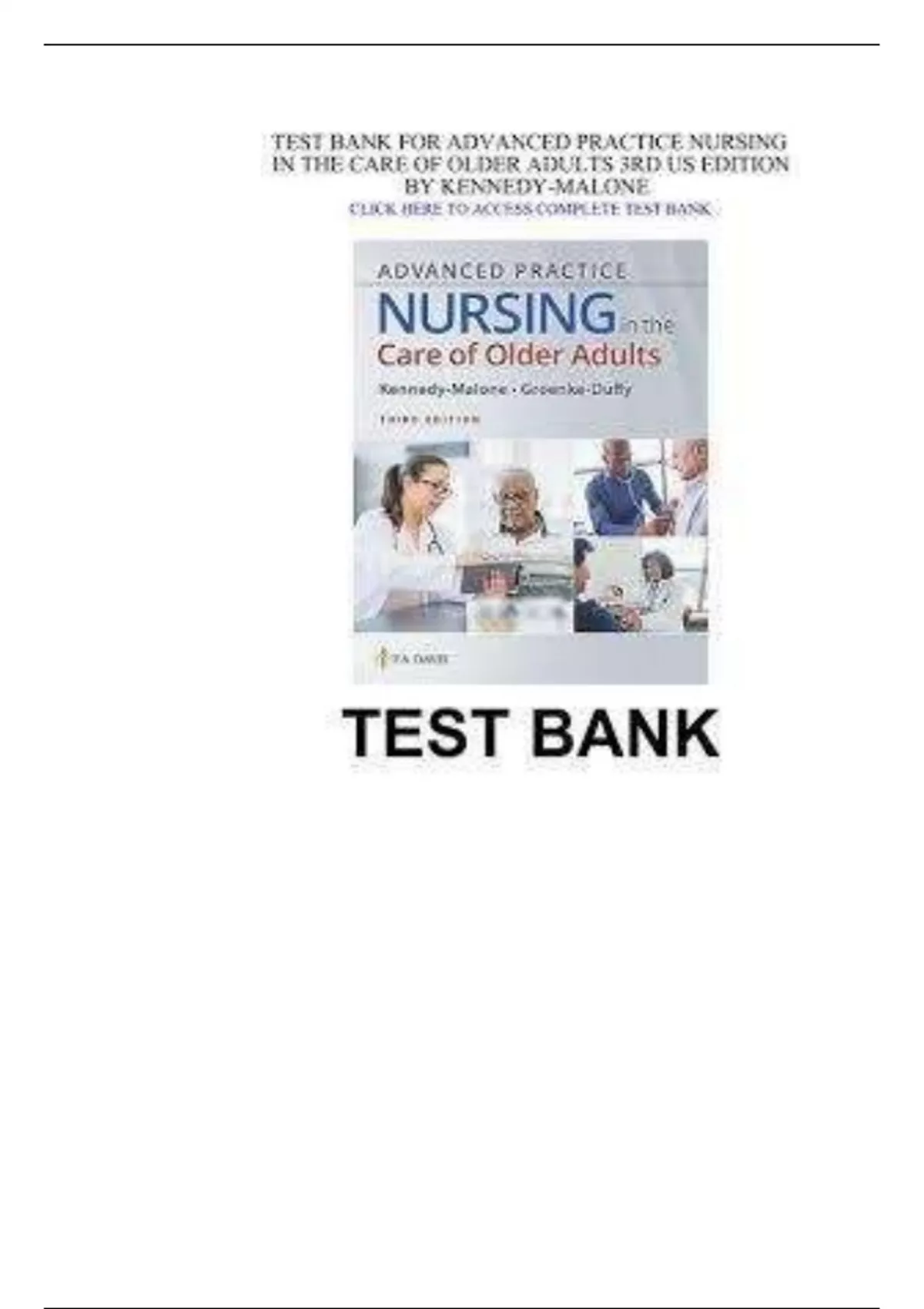 Test Bank for Advanced Practice Nursing in the Care of Older Adults 3rd ...