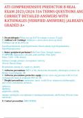ATI COMPREHENSIVE PREDICTOR B REAL EXAM 2023-2024 316 TERMS QUESTIONS AND CORRECT DETAILED ANSWERS