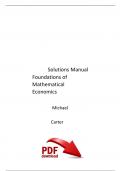 Solution Manual for Foundations of Mathematical Economics First Edition by Michael Carter&comma; All Chapters&period;