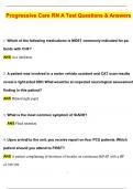 Progressive Care RN A &lpar;2025 &sol; 2026 Update&rpar; Questions and Verified Answers &vert; 100&percnt; Correct &vert; Grade A