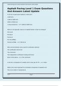 Asphalt Paving Level 1 Exam Questions And Answers Latest Update