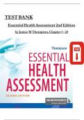 TEST BANK For Essential Health Assessment 2nd Edition By Thompson edition