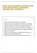 ARMY BEST WARRIOR COMPETITION EXAM QUESTIONS & ANSWERS SOLVED 100&percnt; CORRECT&excl;&excl;