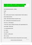 PHYS 1010 - Exam 1 Questions with  100&percnt; Correct Answers &vert; Rated A&plus;