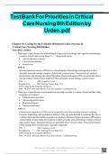 Test Bank For Priorities in Critical Care Nursing 8th Edition by Urden&period;pdf