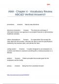 AMA - Chapter 4 - Vocabulary Review ABC&D Verified Answers&excl;&excl;
