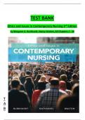  TEST BANK Ethics and Issues in Contemporary Nursing 3rd Edition by Margaret A&period; Burkhardt&comma; Nancy Walton&comma; All Chapters 1 - 20