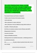 TN LIFE PRODUCER FINAL EXAM  2024&sol;2025 ACTUAL EXAM COMPLETE  ACCURATE EXAM QUESTIONS WITH  DETAILED VERIFIED ANSWERS &lpar;100&percnt;  CORRECT ANSWERS&rpar;
