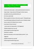 UNMC Patho Exam 2 Questions with  Verified Correct Answers