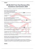 HR BLOCK Final Test Review &lpar;ITC&rpar; Questions and Answers 2025
