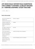 ATC ENON EXAM NEWEST EXAM QUESTIONS AND CORRECT ANSWERS &vert; ALREADY GRADED A&plus; &vert; VERIFIED ANSWERS &vert; STUDY THIS ONE&excl;