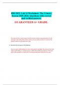 BIO 202L Lab 14 Worksheet- The Urinary System 2025-2026&period; Questions with correct and verified answers&period; GUARANTEED A&plus; GRADE&period;