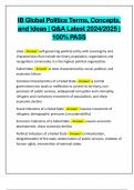 IB Global Politics Terms&comma; Concepts&comma; and Ideas &vert; Q&A Latest 2024&sol;2025 &vert; 100&percnt; PASS
