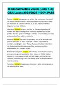 IB Global Politics Vocab &lpar;units 1-4&rpar; &vert; Q&A Latest 2024&sol;2025 &vert; 100&percnt; PASS
