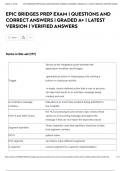 EPIC BRIDGES PREP EXAM &vert; QUESTIONS AND CORRECT ANSWERS &vert; GRADED A&plus; &vert; LATEST VERSION &vert; VERIFIED ANSWERS