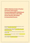  CWEA Collections Grade 2 Practice Test Exam&comma;Latest Expert PremiumUpdate&lpar;2025-2026&rpar;&vert;Brand new Exam Questions with 100&percnt; Correct Answers&comma;All Graded A&plus;&comma;Guaranteed Success&period;