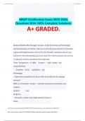 BRMP Certification Exam 2025-2026&period; Questions With 100&percnt; Complete Solutions&period; A&plus; GRADED&period;