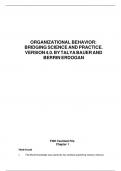 Test Bank for Organizational Behavior Bridging Science and Practice&period; Version 4&period;0 By Talya Bauer and Berrin Erdogan&period;