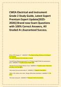 CWEA Electrical and Instrument Grade 2 Study Guide&comma; Latest Expert Premium Expert Update&lpar;2025-2026&rpar;&vert;Brand new Exam Questions with 100&percnt; Correct Answers&comma; All Graded A&plus;&comma;Guaranteed Success&period;