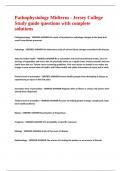 Pathophysiology Midterm - Jersey College Study guide questions with complete solutions