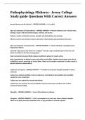 Pathophysiology Midterm - Jersey College Study guide Questions With Correct Answers