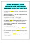 week 6 Menopause&comma; Breast Conditions&comma; and Osteoporosis &vert; Q&A Latest 2024&sol;2025 &vert; 100&percnt; PASS
