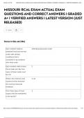 MISSOURI RCAL EXAM ACTUAL EXAM QUESTIONS AND CORRECT ANSWERS &vert; GRADED A&plus; &vert; VERIFIED ANSWERS &vert; LATEST VERSION &lpar;JUST RELEASED&rpar;