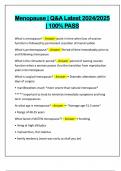 Menopause &vert; Q&A Latest 2024&sol;2025 &vert; 100&percnt; PASS